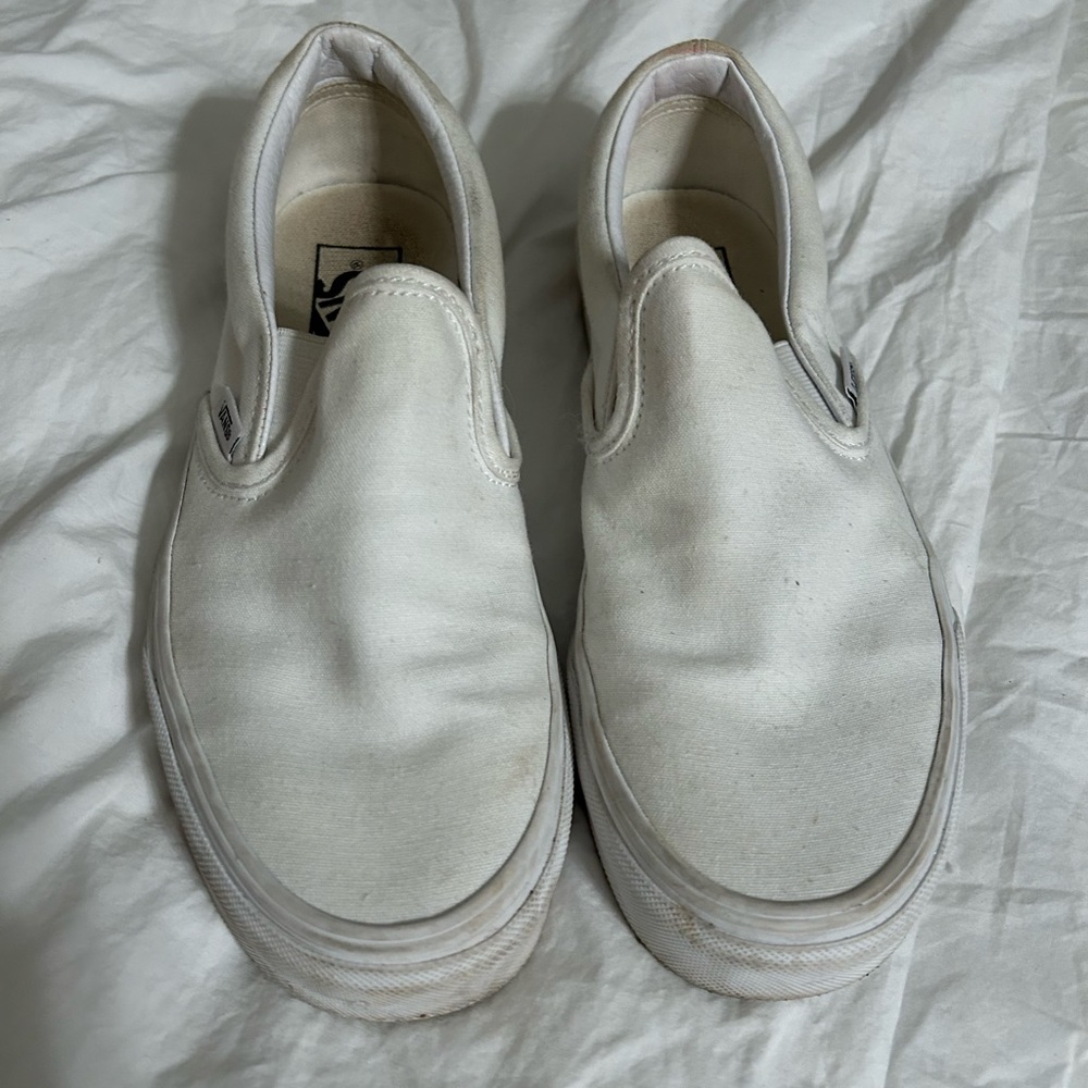Vans classic slip on sneakers in white